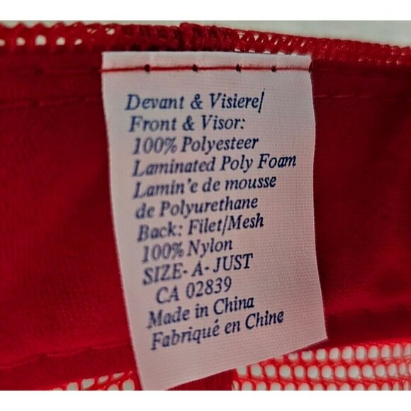 Vintage Red Air BC Hat Cap Adjustable Trucker Snapback Mesh Devant & Visierel - Picture 11 of 11
